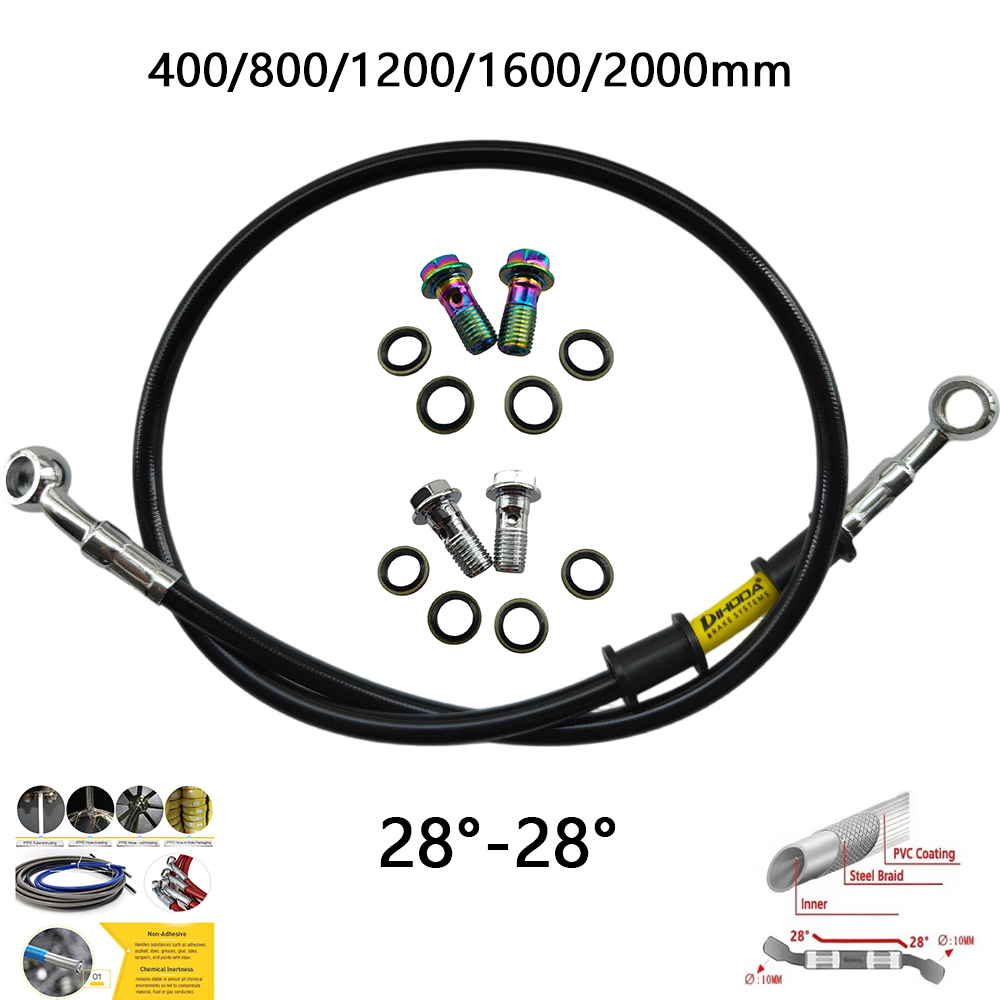 28°-28° Black Braided Stainles - огляд і ціна Motorcycle Brake Cable