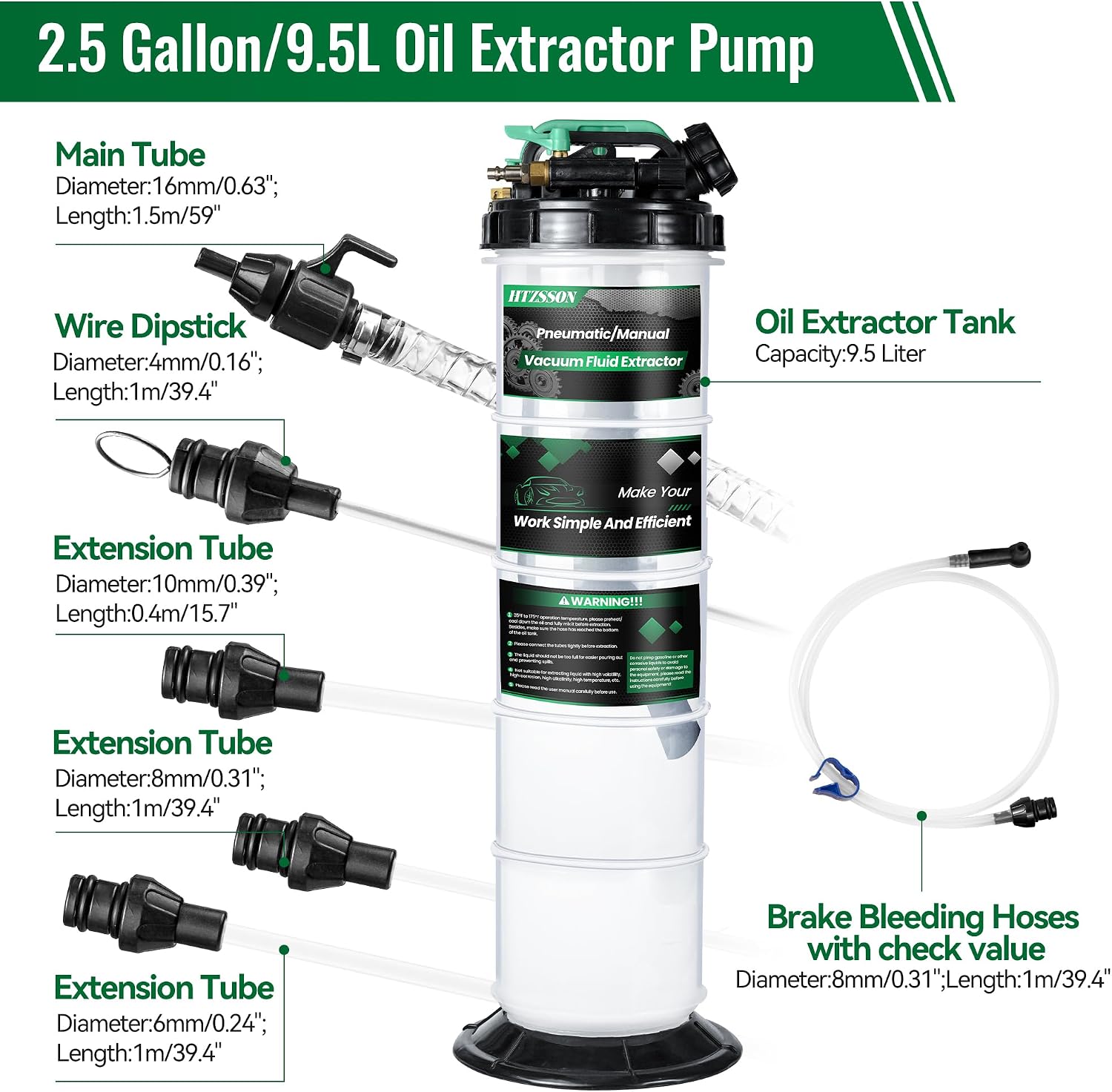 9.5 L/2.5 Gallon Oil Extractor - огляд і ціна Brake Fluid