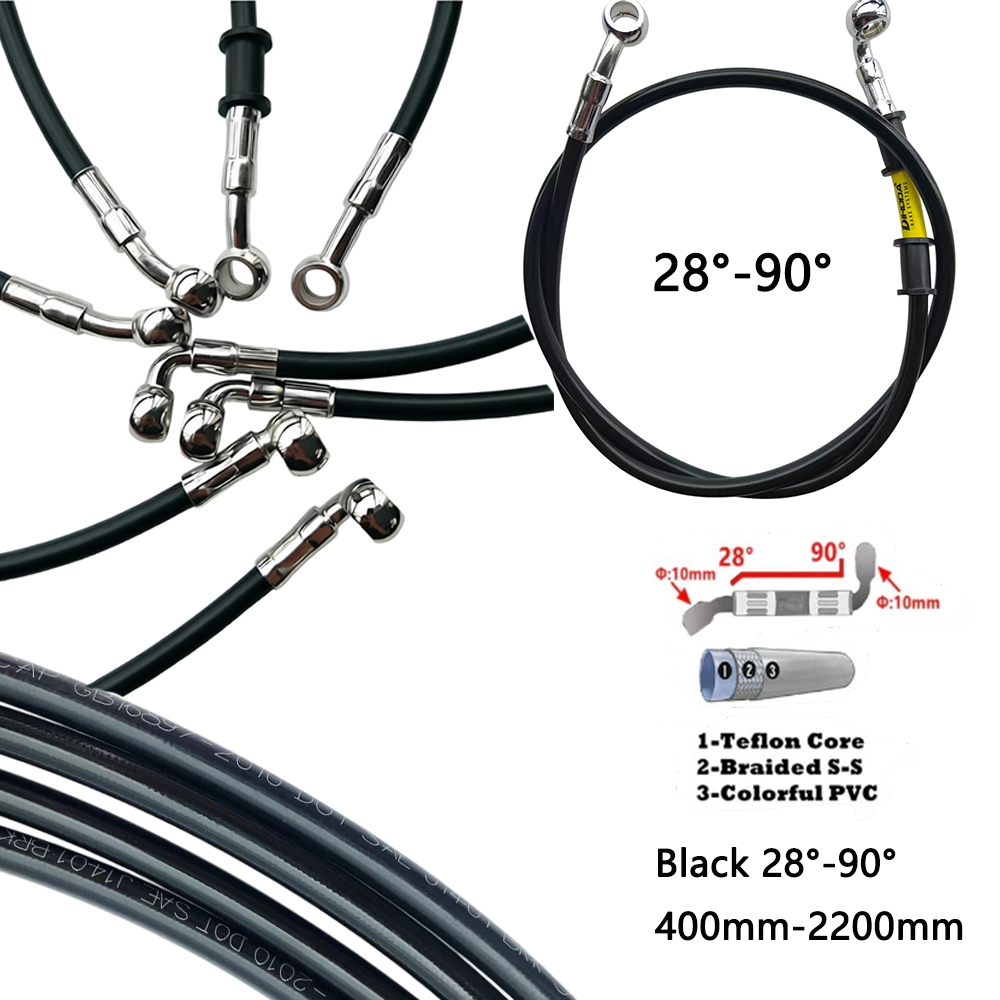 Black 28°-90° Degree Hydraulic - огляд і ціна Motorcycle Brake Cable