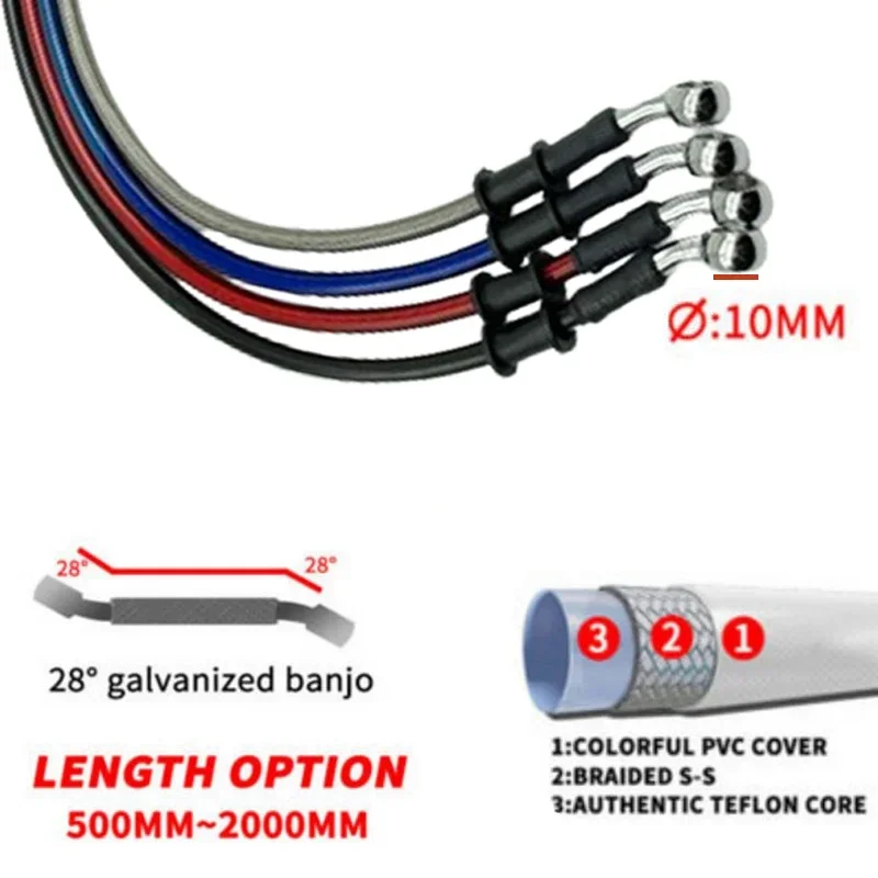 2X Universal 30cm-220cm 28° Mo - огляд і ціна Motorcycle Brake Cable