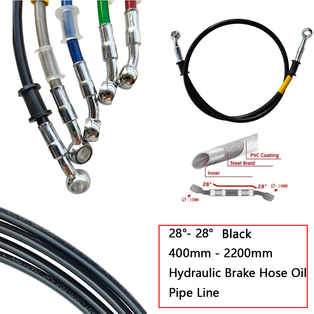 28°-28° Black Braided Hydrauli - огляд і ціна Motorcycle Brake Cable